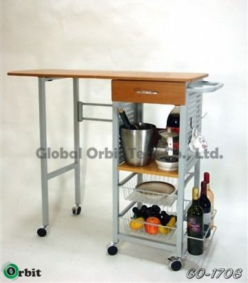 Folding Muliti-table kitchen trolley