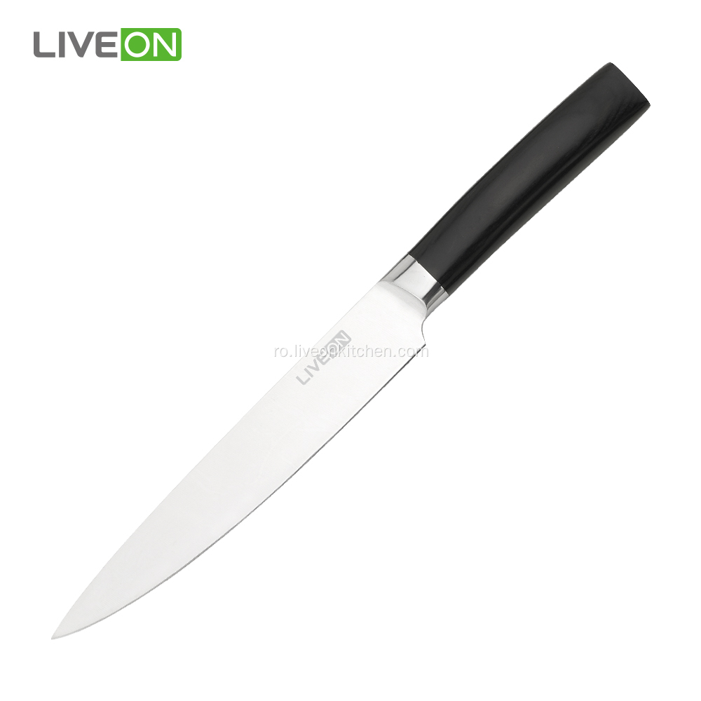 Cuțit de carne cu 8 inci cu mâner Ergonomic Pakkawood