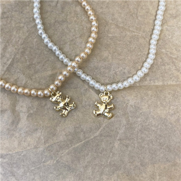 Design Gold Plated Pearl Choker Necklace