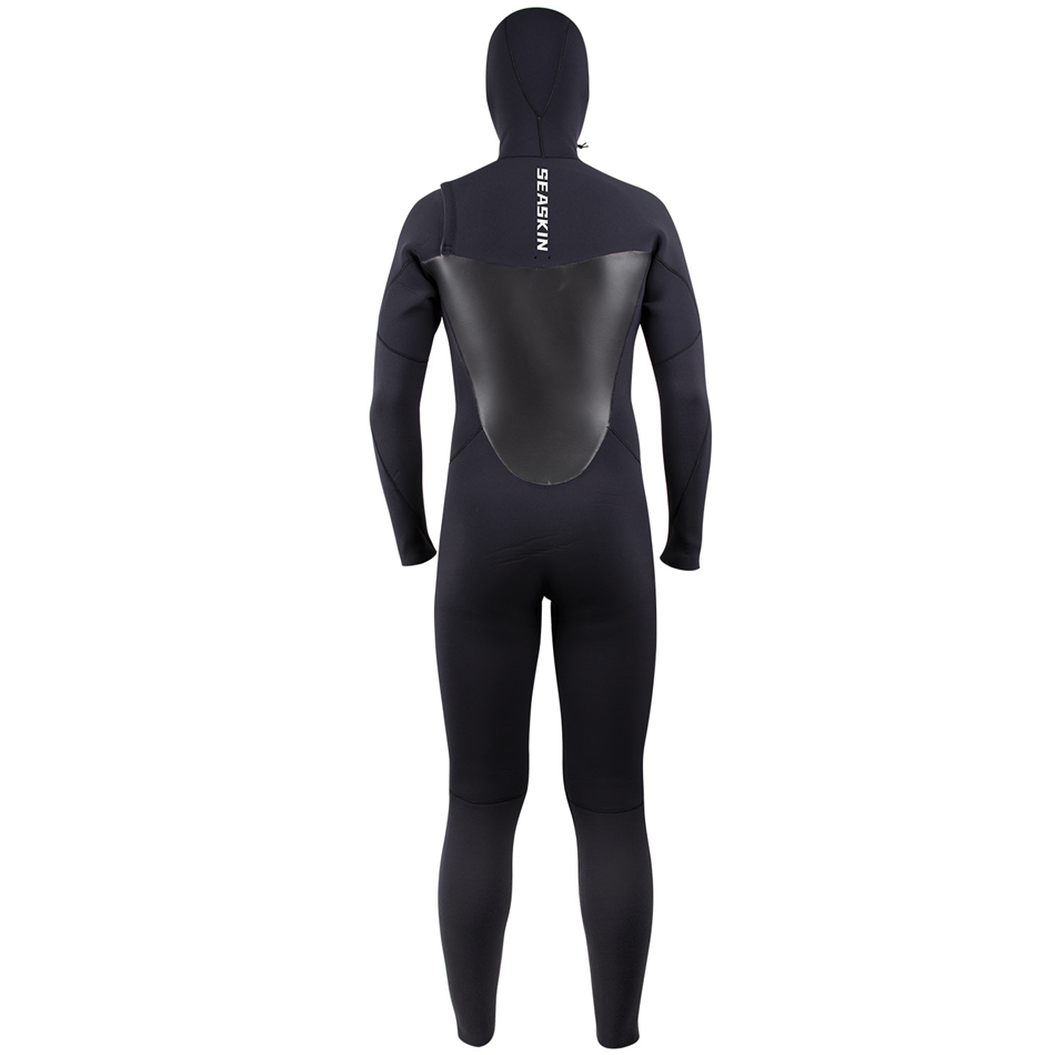 Seaskin 5/4mm kapüşonlu göğüs zip pürüzsüz cilt wetsuit