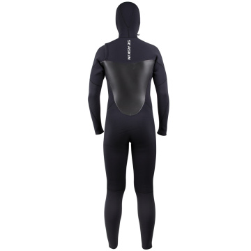 सीस्किन 5/4 मिमी हुडेड छाती ज़िप चिकनी त्वचा wetsuit