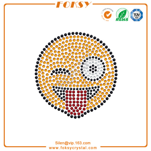 Winking eye iron on bling grimace designs