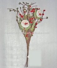 Artificial pick with snowman face