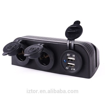 Three Marine Cigarette Lighter Splitter Power Adaptor Sockets and usb charger