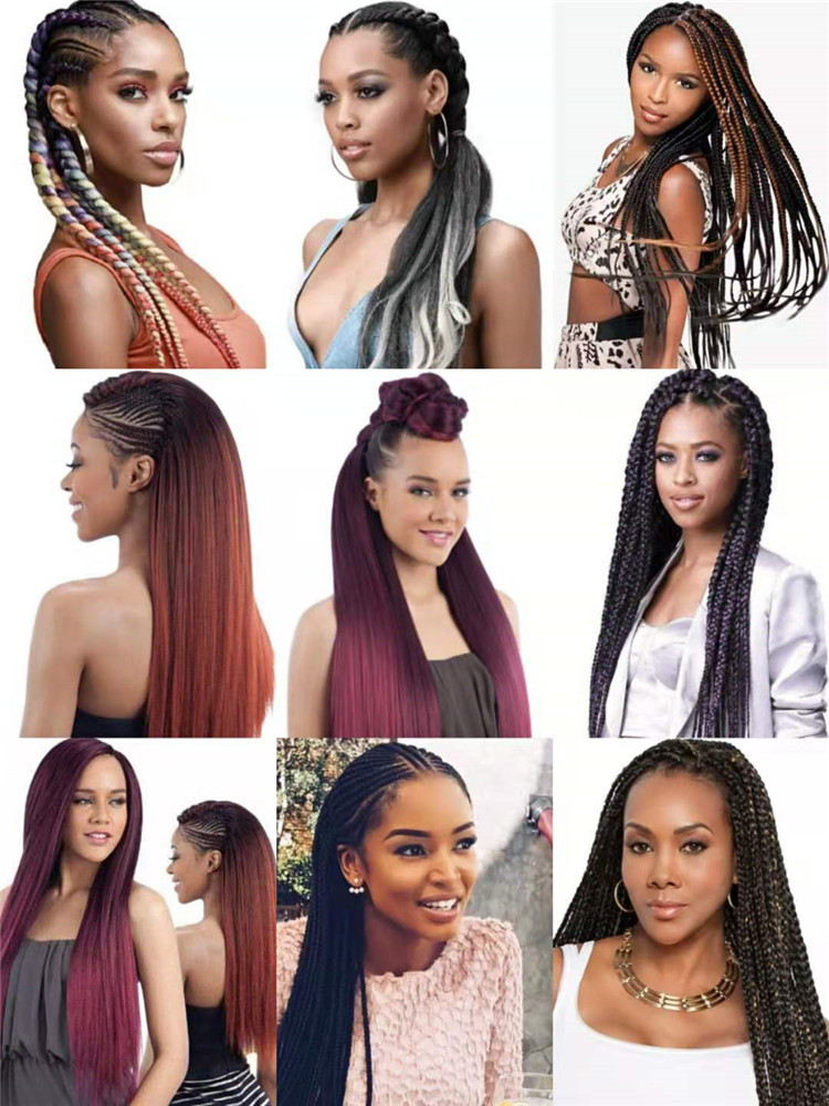 Pre Stretched Braiding Hair Easy Braid Synthetic Hair Afro Yaki Straight Crochet Braids Pure Ombre Colors Hot Water Setting EZ