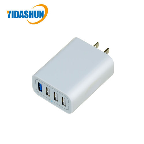 4-Port-Schnellladegerät QC3.0 + USB-A-Aufladung