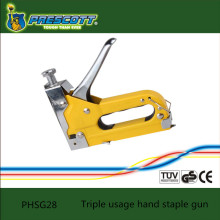 Triple usage hand staple gun