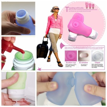 Travel Bottles TSA Carry-On Approved Leak Proof Silicone Travel Bottles With Suction Cup