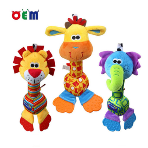 OEM Plush Animal Shape Baby Rattle Toy