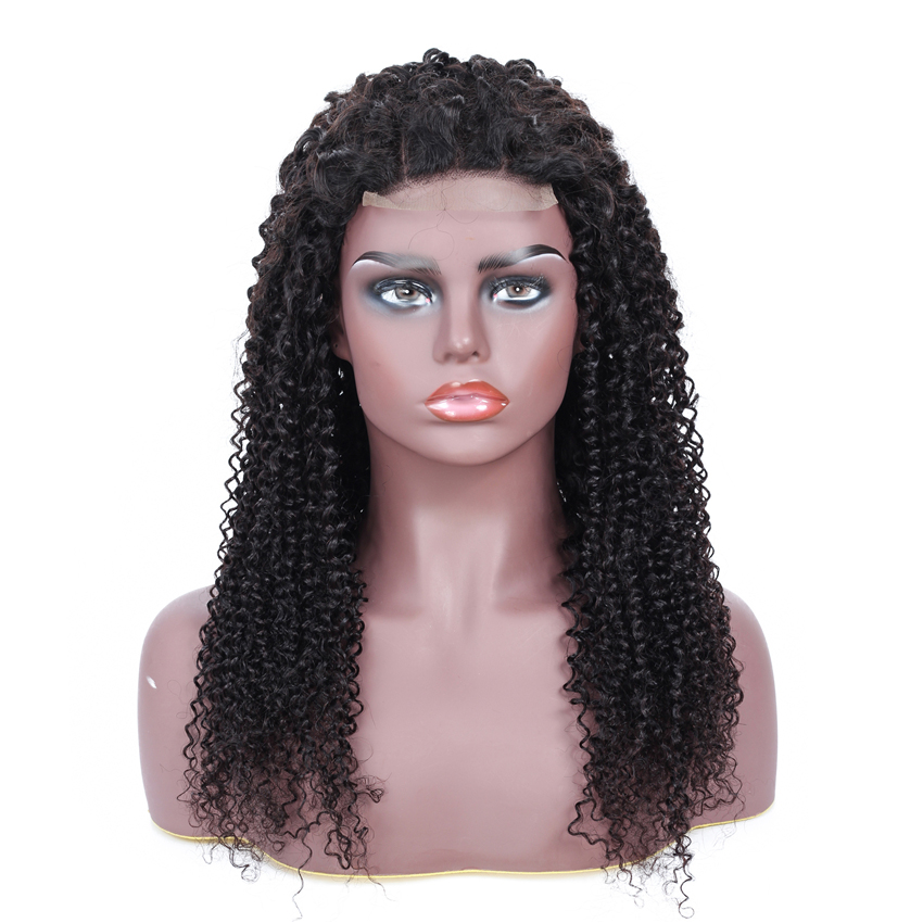 kinky curly human hair wig with closure lace closure wig