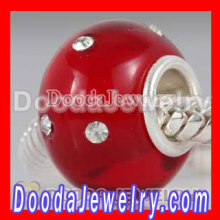 Kera style Silver Polished Glass Red Bead With Austrian Crystal Accents Suit European Bracelet?