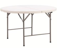 4ft White Foldable Round Trestle Dining Table with Chairs - Perfect for Wedding Events