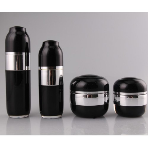 30ml schwarze kosmetische Airless-Pumpflaschen aus Acryl
