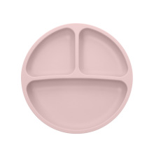 3 Compartment Round Silicone Baby Suction Plate