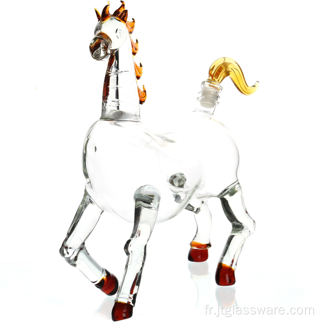 Carafe à liqueur et spiritueux en forme de cheval sur mesure