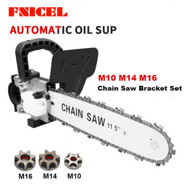 FNICEL 11.5 Inch M10/M14/M16 Chainsaw Bracket Changed Upgrade Electric Saw Parts 100 125 150 Angle Grinder Into Chain Saw