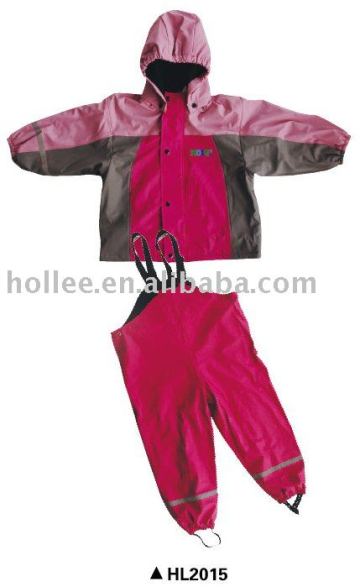 pu/pvc kids rain suit