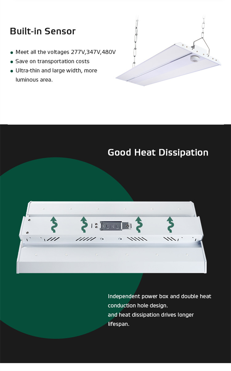 ETL CETL DLC 5.1 0-10V Dimmable 110w 2ft High Bay LED Dimming Shop Warehouse Light Fixture