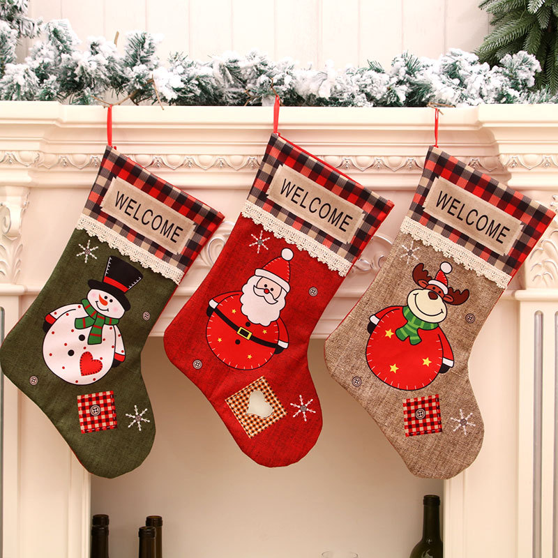 New polyester fabrics extra large Christmas stockings Christmas decoration supplies Christmas gift bag