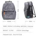 Gray waterproof children's large capacity lightweight comfortable children's schoolbag