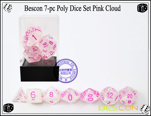 Набор игральных костей "Розовое облако" -4 Pink Cloud Dice Set-4