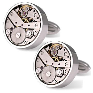 Steampunk Watch Movement Cufflinks 316L Stainless Steel Cufflinks Metal Cufflinks