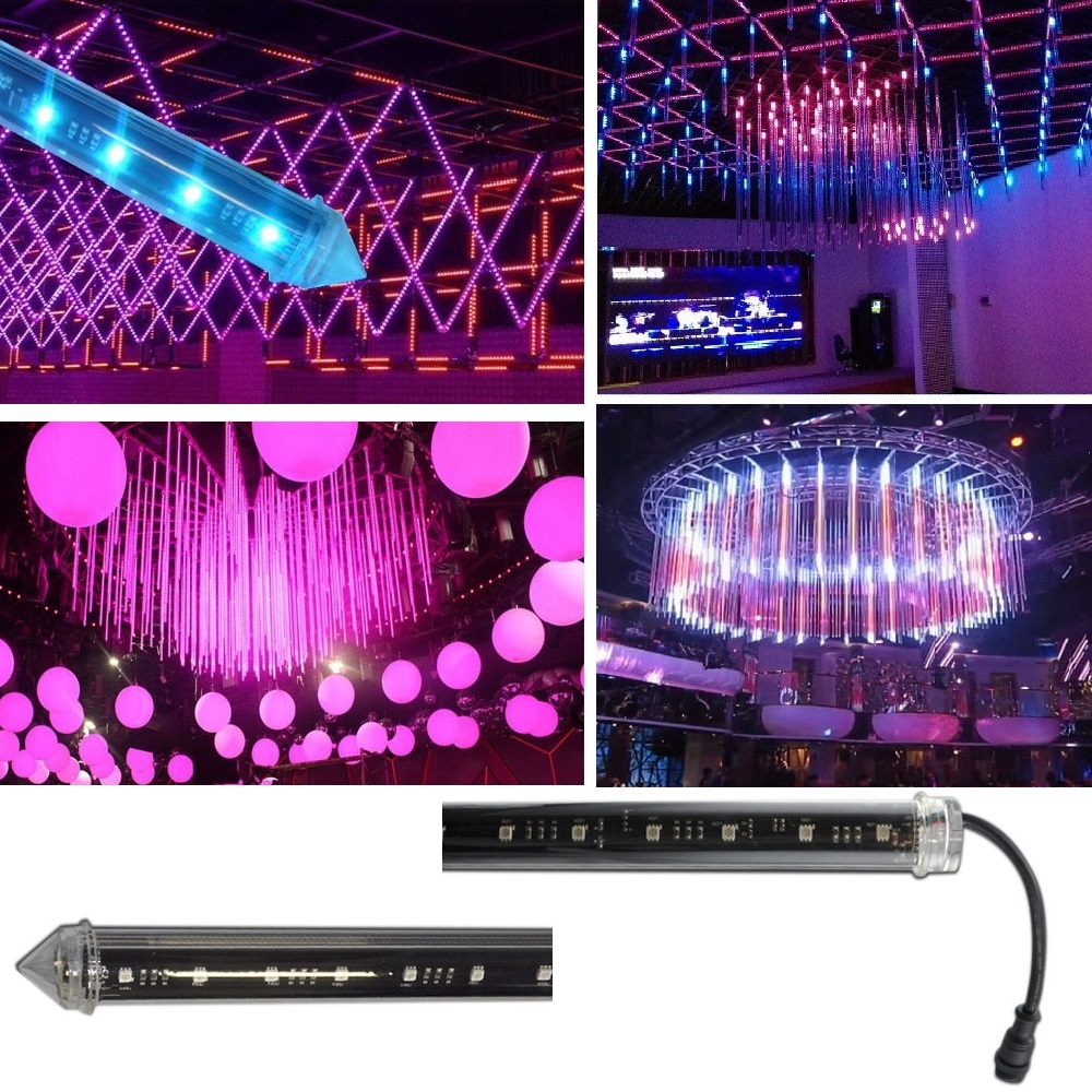 DMX512 වැඩසටහන්ගත කළ හැකි LED පික්සල් 3D වීඩියෝ ටියුබ් ආලෝකය