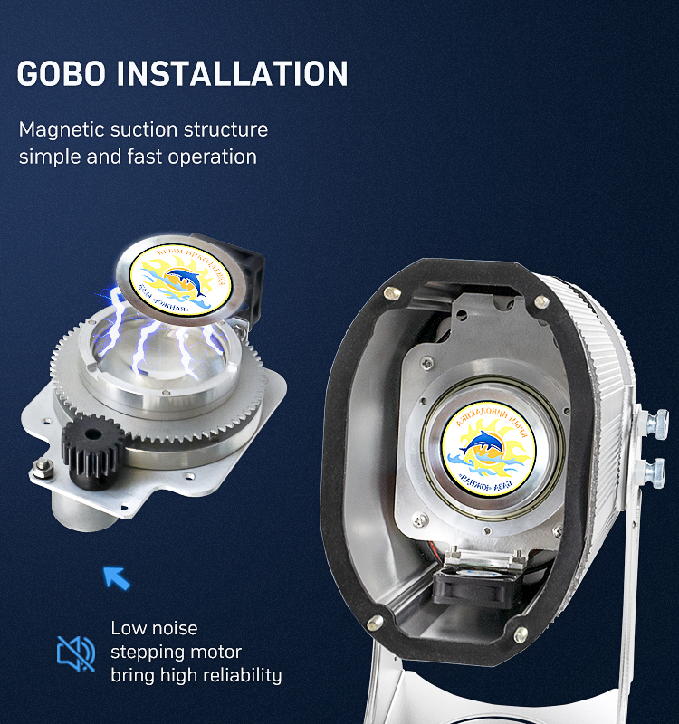 Outdoor Christmas Projector 80 Watt Logo Projector Led Rotating Advertising Gobo Projector Lights