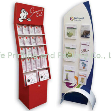Pop Corrugated Cardboard Magazine Display , Floor Brochure Holders