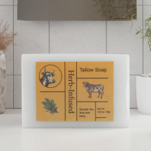 Natural Handmade Beef Tallow Soap Bar for Moisturizing Face and Body