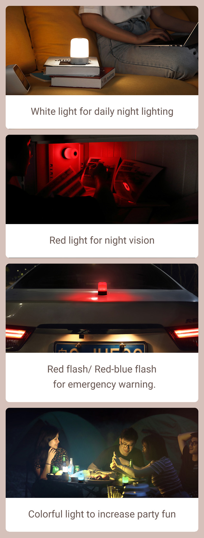 Nextool multi-function multi-color LED lantern 600 lumen outdoor lantern Camping Lights 5000k white light camping lantern