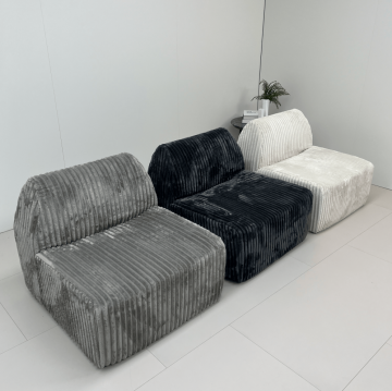 Vertical Ribbed Single Compression Sofa Bed in Soft