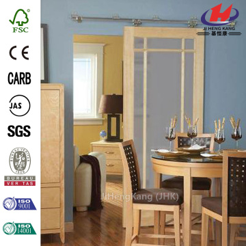 JHK-G33 Lite Sapele Half Interior Glass Barn Doors