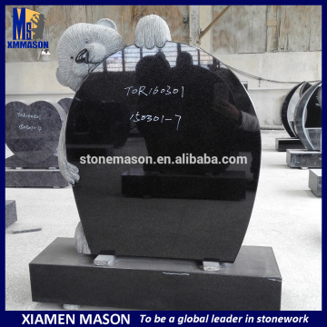 Cartoon headstones wholesale/teddy bear black granite tombstone