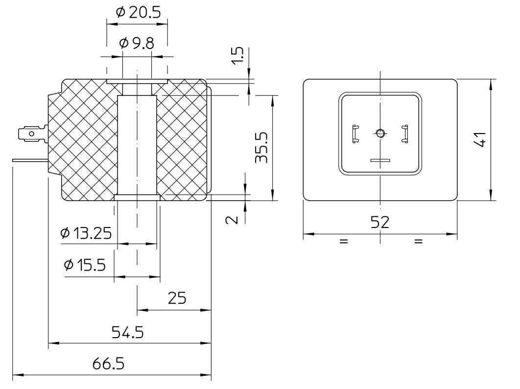 Dimension of BB13441037 Solenoid Coil: