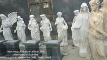 Custom life size cemetery angel sculpture white marble angel statue with wings