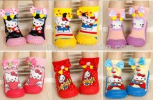 Jacquard Baby Socks with Silicone Bottom and Floral Design rubber bottom baby socks cusotmize baby sock shoes