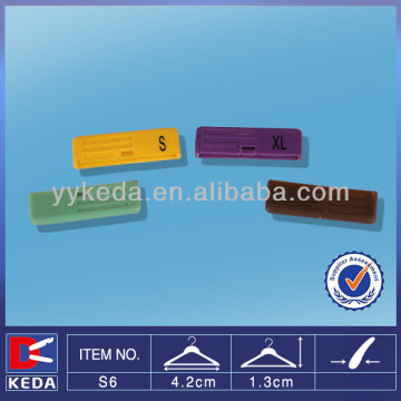 plastic colorful clothes size tags