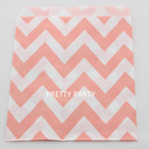 Pink Chevron Party Favor Paper Candy Bag Food Bag