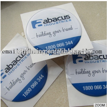 crystal brand name button gel sticker