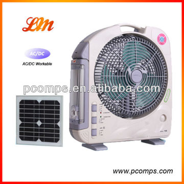 Solar oscillating charging table fans