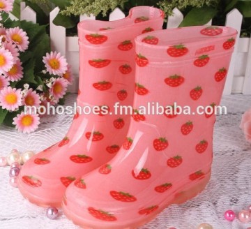 2015 PVC red cute girl children's rain boot