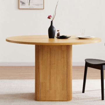 Modern Luxury Oak Melamine Round Dining Room Table