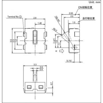 Small Two-way Action Switch without Positioning Pin