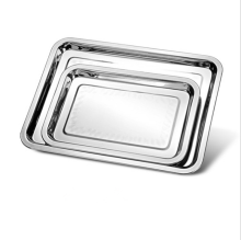 Stainless Steel Rectangle Plate Food Serving Tray