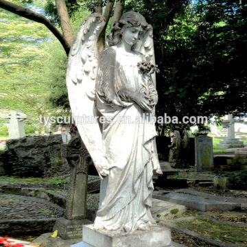 Decorative old stone statue mourning angel cemetery monuments