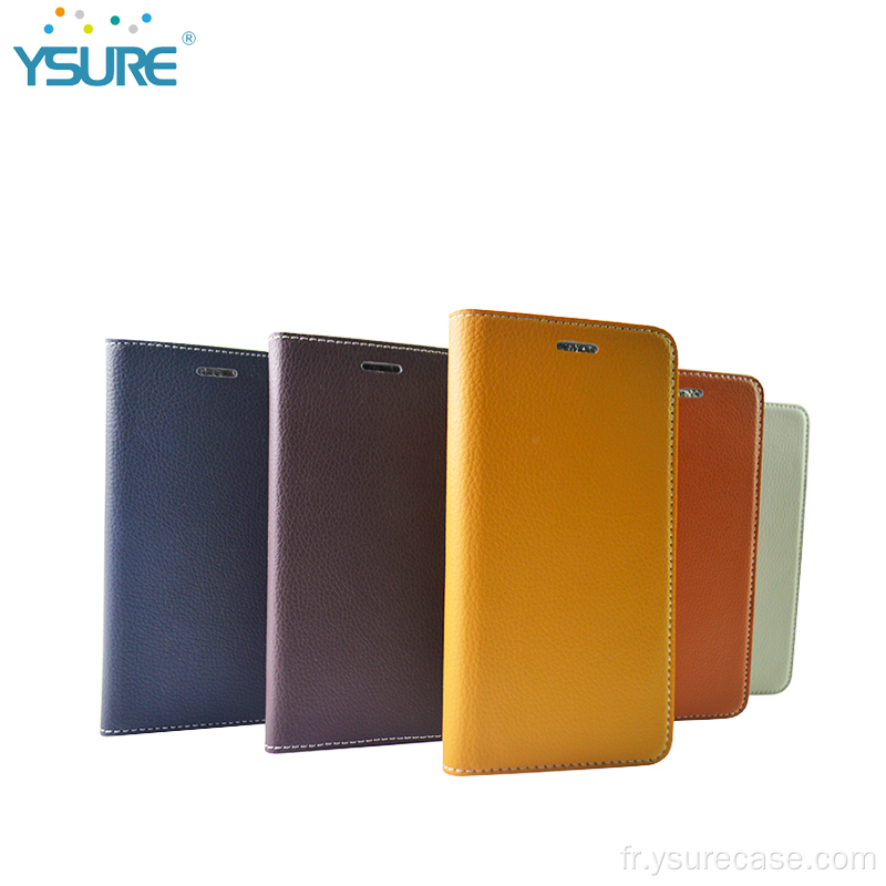 Ysure dames authentine en cuir flip mobile tiphone couvercle