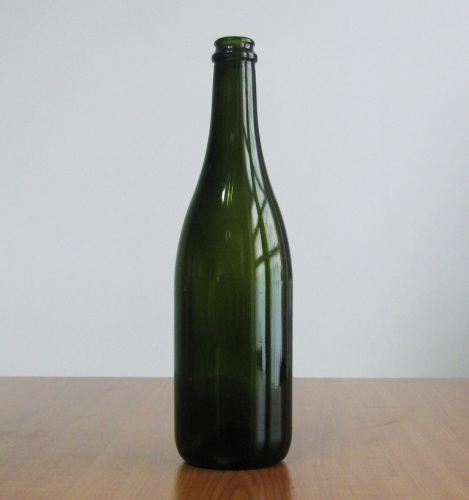 Botella de Champagne de vidrio de 750ml verde oscuro