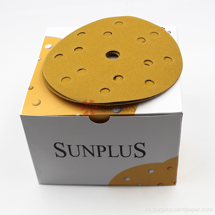Hoja de lijado de papel de oro amarillo automotriz de Sunplus