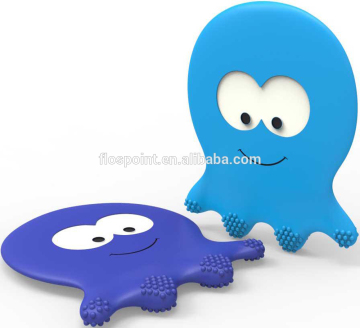 Soft silicone octopus teething product chewing toy suit for babies biting